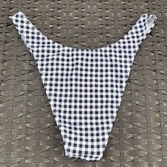Gingham High Legged Bathing Suit, Bikini Bottoms - Picture 2 of 2